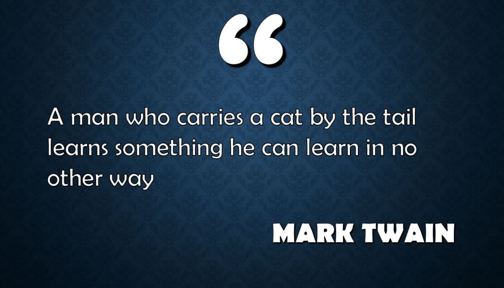 A Man Who Carries a Cat by the Tail Learns Something He Can Learn in No Other Way: Mark&nbsp;Twain