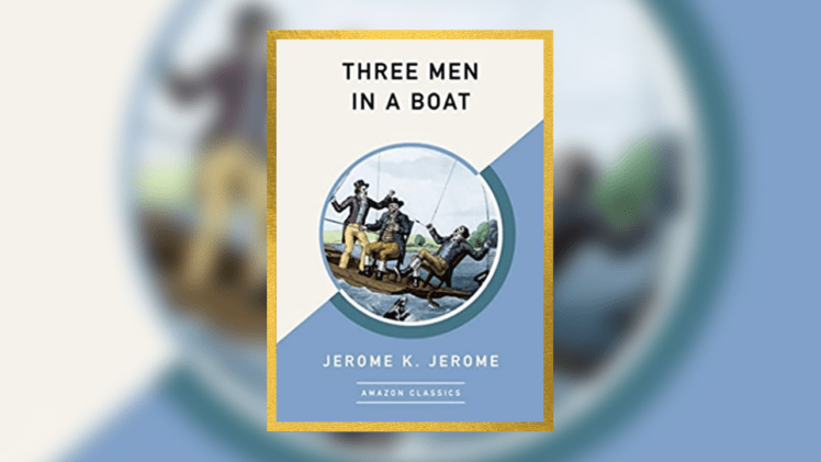 the cover of the book 'three men in a boat'