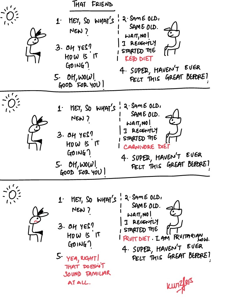 a stick figure comic about diets