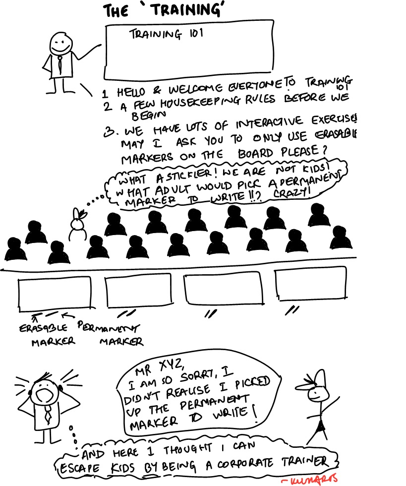 Permanent Markers vs Corporate Training –&nbsp;Comic