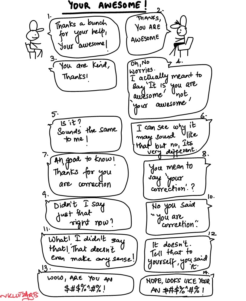 comic about your vs you are