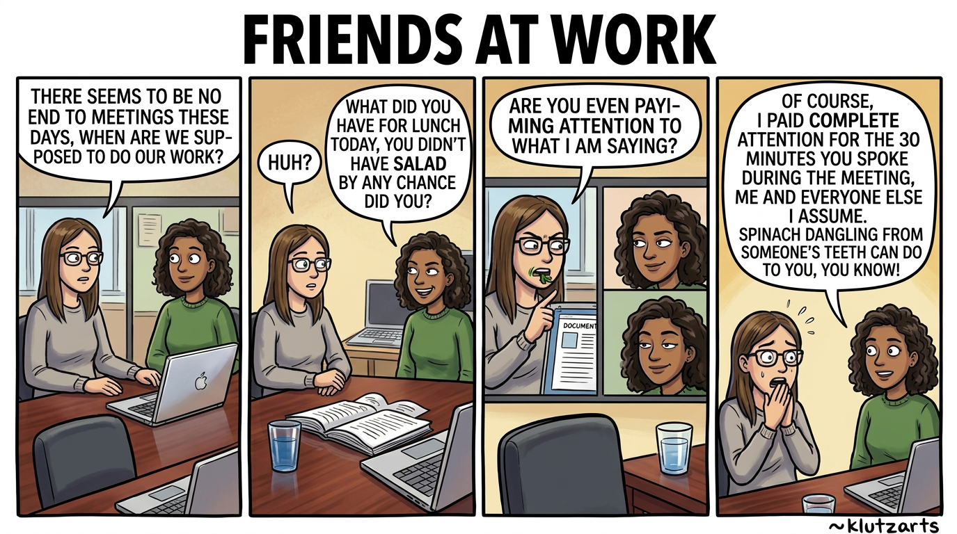 comic about focus during office meetings